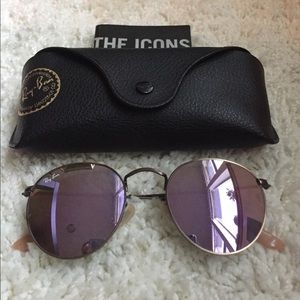 Ray-ban Icon Mirrored Glasses Purple